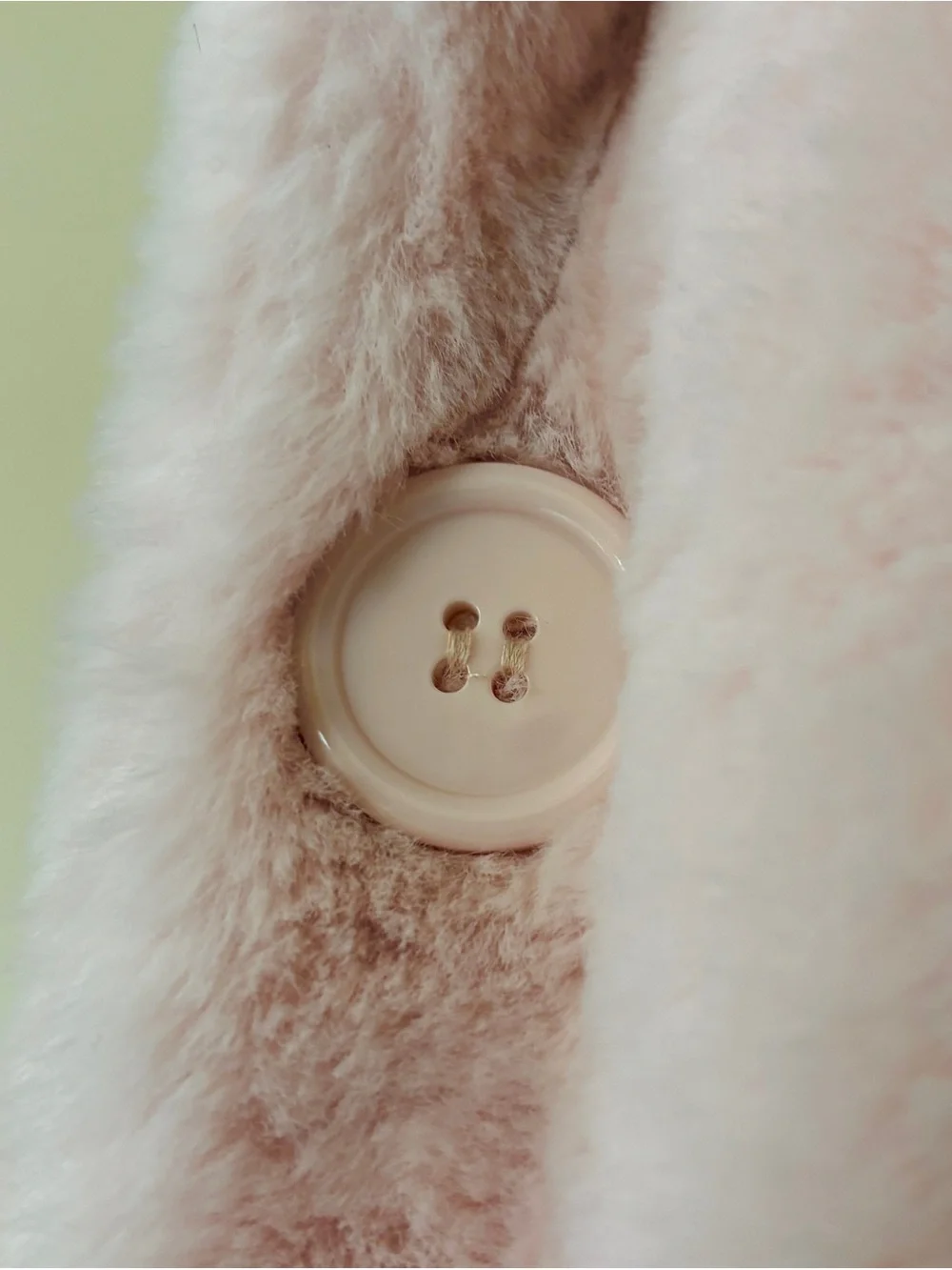 JouJou Light Pink Faux Fur Coat Size M 8 10 Fluffy Soft Collar Buttons Cute